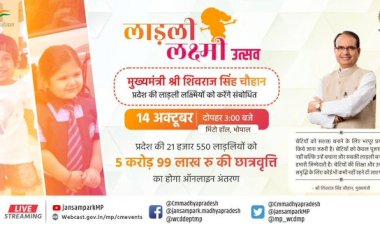 महानवमी पर मध्यप्रदेश में मुख़्यमंत्री शिवराज सिंह चौहान लाडली लक्ष्मी को देंगे तोहफा