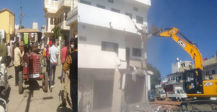 एक और माफिया के विरूध्द नगर पालिक निगम, पुलिस और जिला प्रशासन की बड़ी कार्रवाई