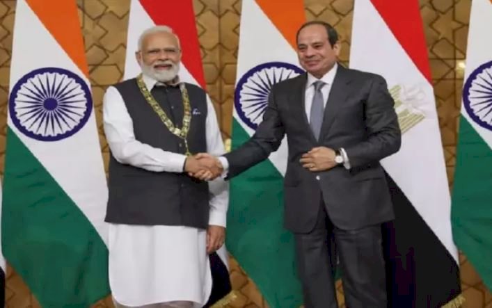 भारत का एक बार फिर बढ़ा विश्व में मान, प्रधानमंत्री नरेंद्र मोदी को मिला इजिप्ट का सर्वोच्च राजकीय सम्मान